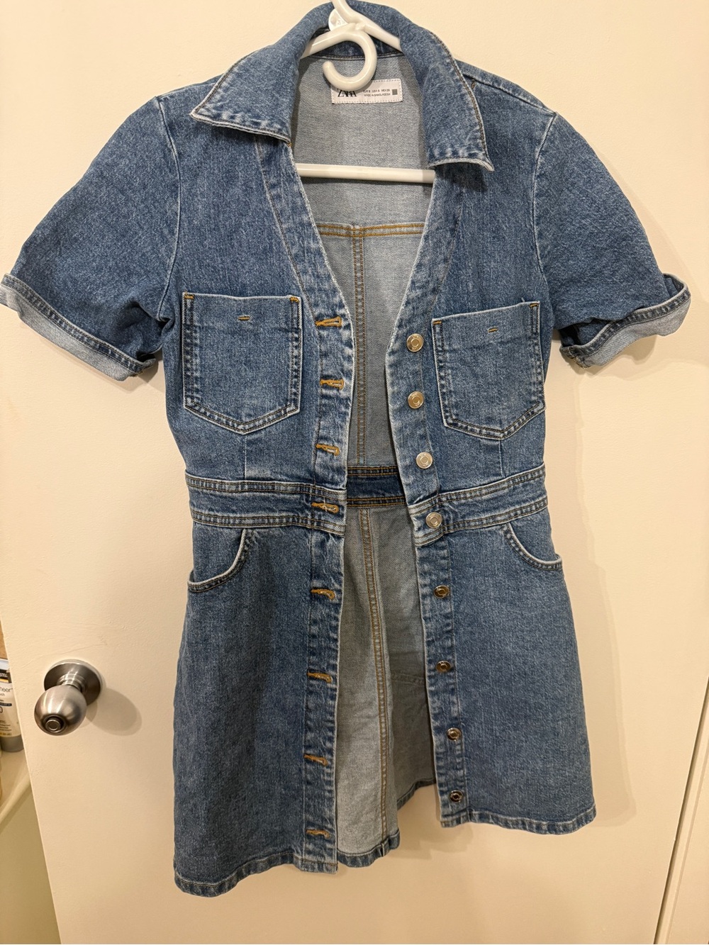 Zara Denim Button-Front Dress